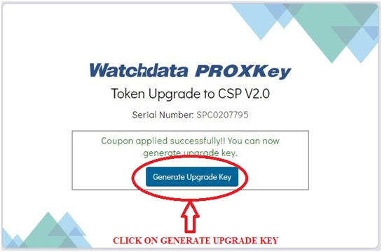 watchdata csp upgrade - coupon applied successfully